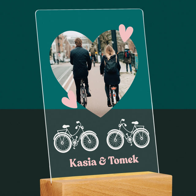 Zdjęcie I Podpis: Rowerowa Para - Wydruk Na Szkle Akrylowym
