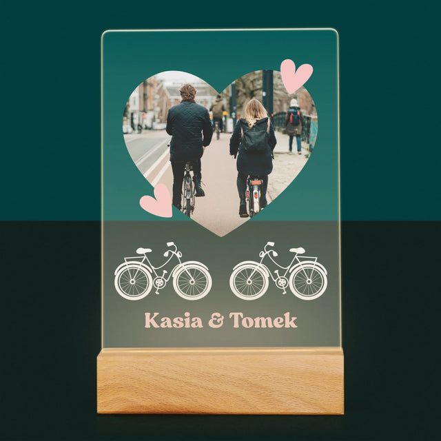Zdjęcie I Podpis: Rowerowa Para - Wydruk Na Szkle Akrylowym