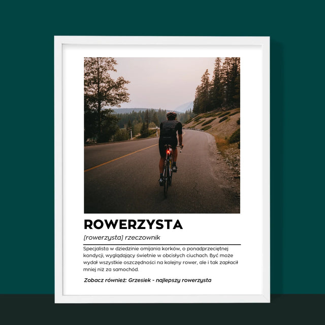 Zdjęcie I Podpis: Rowerzysta Definicja - Wydruk Obramowany