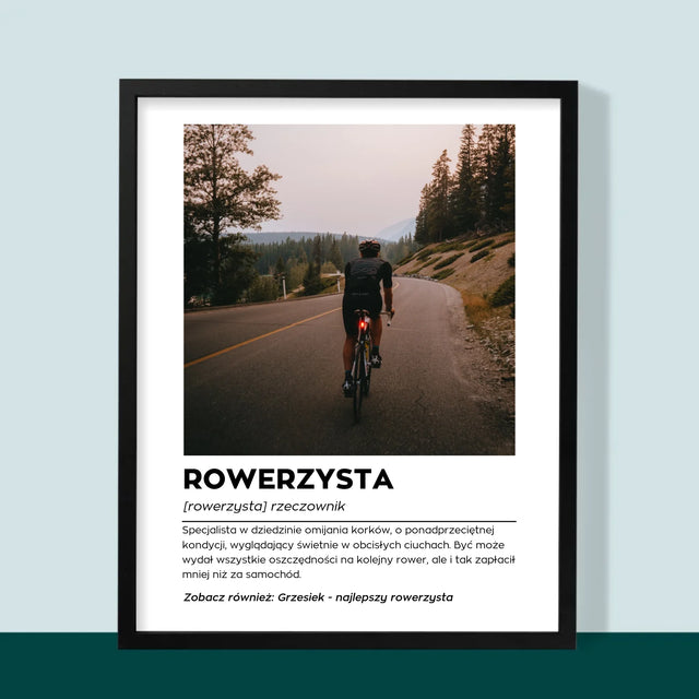 Zdjęcie I Podpis: Rowerzysta Definicja - Wydruk Obramowany