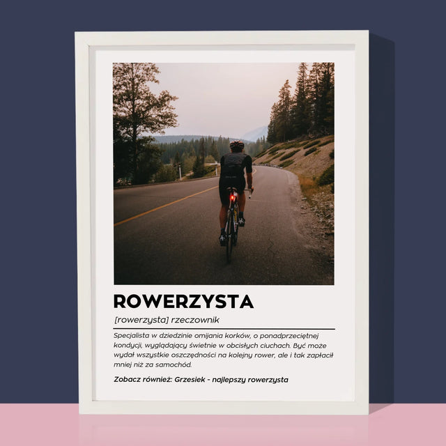 Zdjęcie I Podpis: Rowerzysta Definicja - Wydruk Obramowany