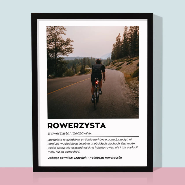 Zdjęcie I Podpis: Rowerzysta Definicja - Wydruk Obramowany