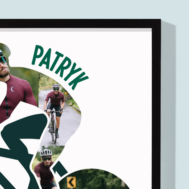 Kształt Ze Zdjęć: Życie Jest Lepsze Na Rowerze - Wydruk Obramowany