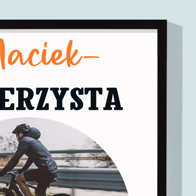 Zdjęcie I Podpis: Rowerzysta Na Medal - Wydruk Obramowany