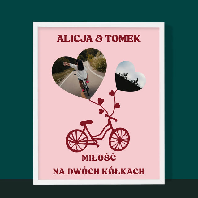 Fotokolaż: Miłość Na Dwóch Kółkach - Wydruk Obramowany