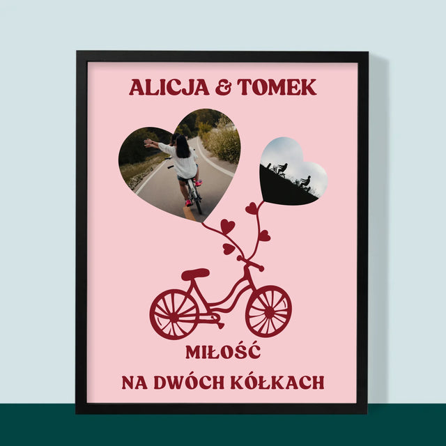 Fotokolaż: Miłość Na Dwóch Kółkach - Wydruk Obramowany