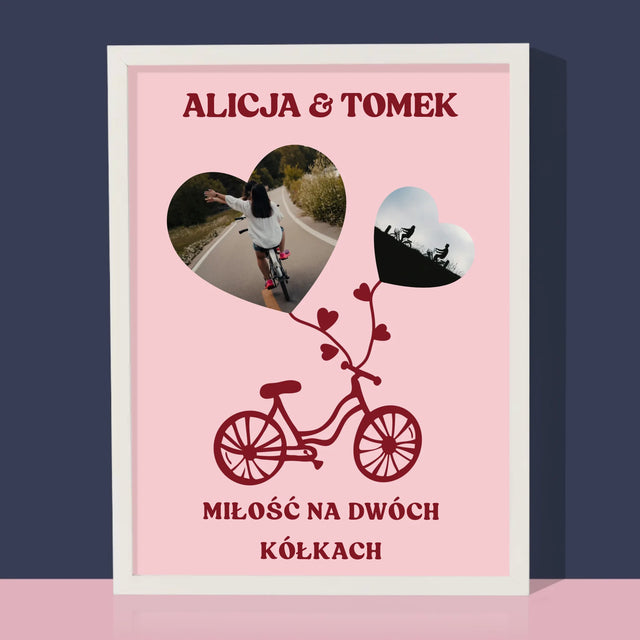 Fotokolaż: Miłość Na Dwóch Kółkach - Wydruk Obramowany