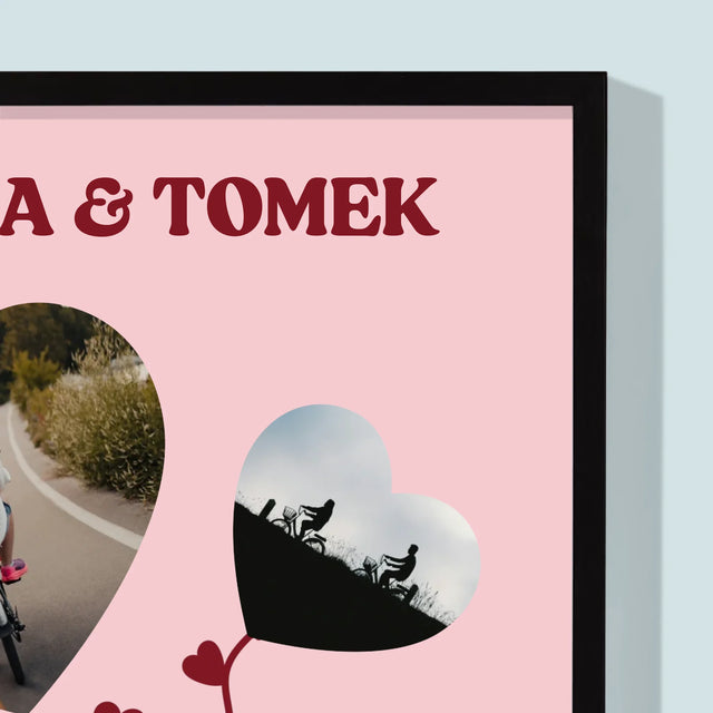 Fotokolaż: Miłość Na Dwóch Kółkach - Wydruk Obramowany
