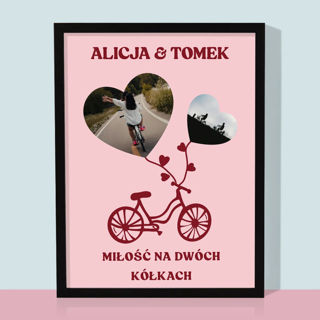Fotokolaż: Miłość Na Dwóch Kółkach - Wydruk Obramowany