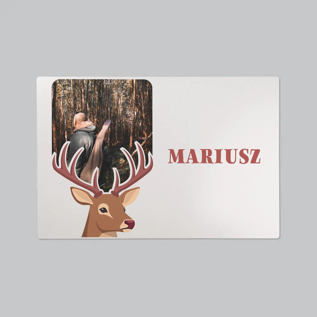 Zdjęcie I Podpis: Jeleń - Podkładka Na Biurko