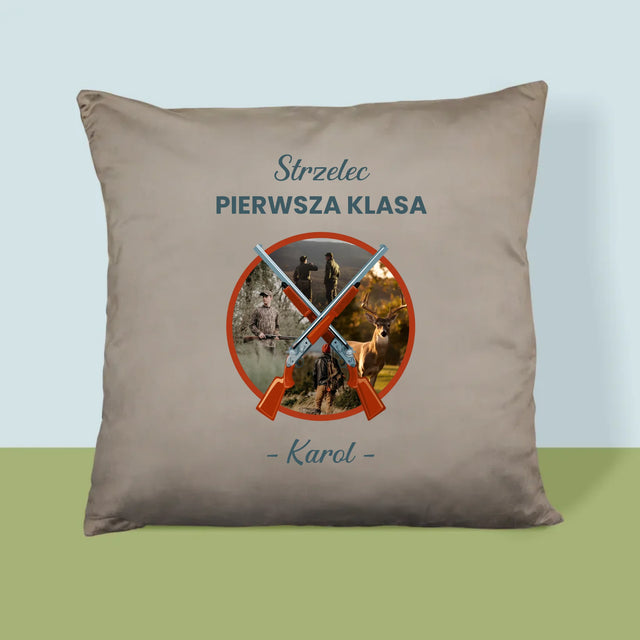 Fotokolaż: Strzelec Pierwsza Klasa - Poduszka z Nadrukiem