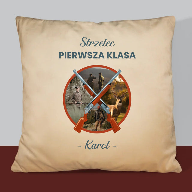 Fotokolaż: Strzelec Pierwsza Klasa - Poduszka z Nadrukiem