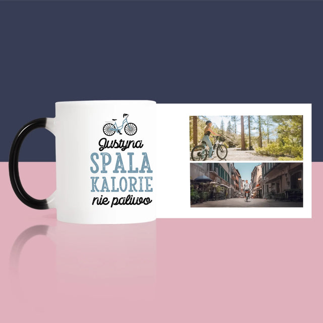Fotokolaż: Spala Kalorie, Nie Paliwo - Kubek z Nadrukiem