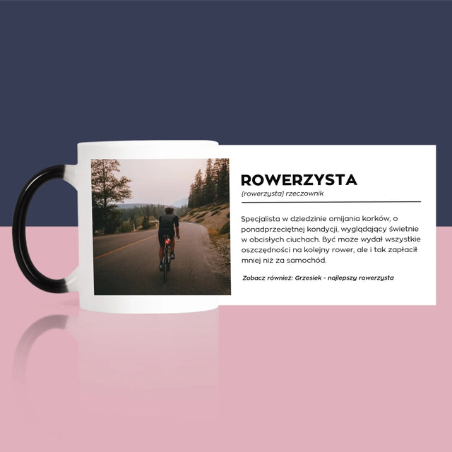 Zdjęcie I Podpis: Rowerzysta Definicja - Kubek z Nadrukiem