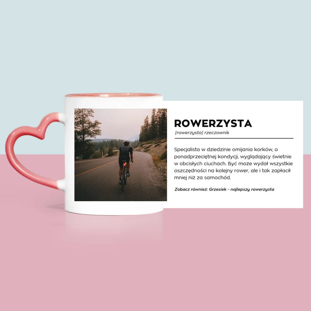 Zdjęcie I Podpis: Rowerzysta Definicja - Kubek z Nadrukiem
