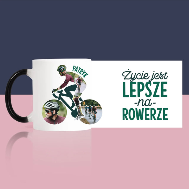 Kształt Ze Zdjęć: Życie Jest Lepsze Na Rowerze - Kubek z Nadrukiem