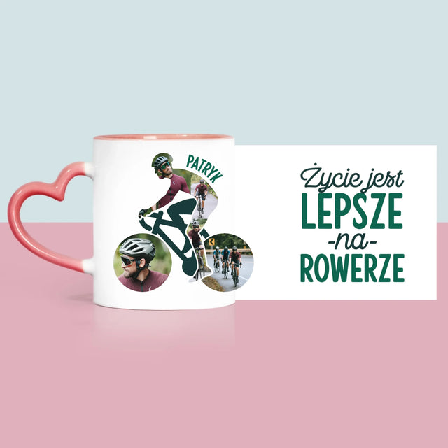 Kształt Ze Zdjęć: Życie Jest Lepsze Na Rowerze - Kubek z Nadrukiem