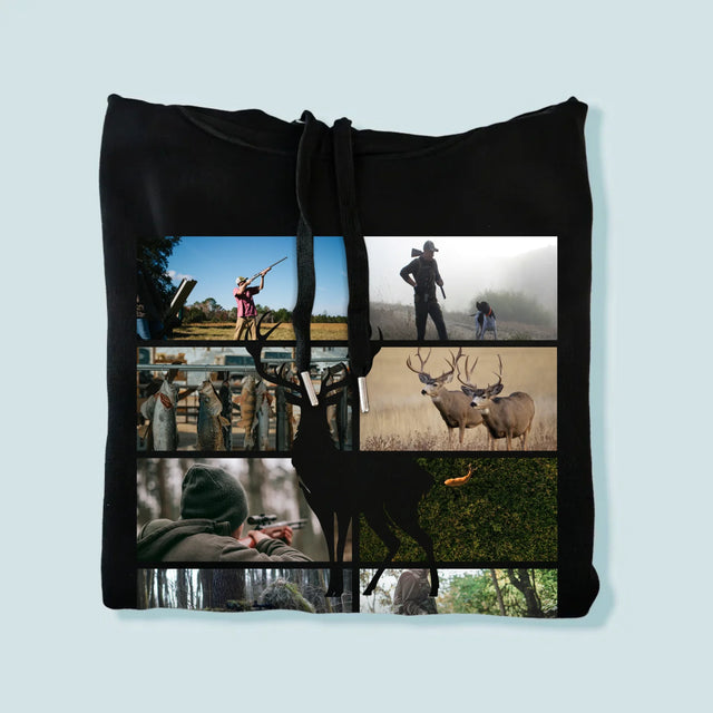 Fotokolaż: Myśliwy - Bluza Męska Z Kapturem