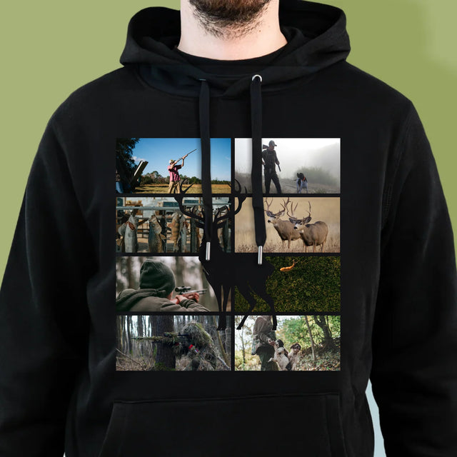 Fotokolaż: Myśliwy - Bluza Męska Z Kapturem