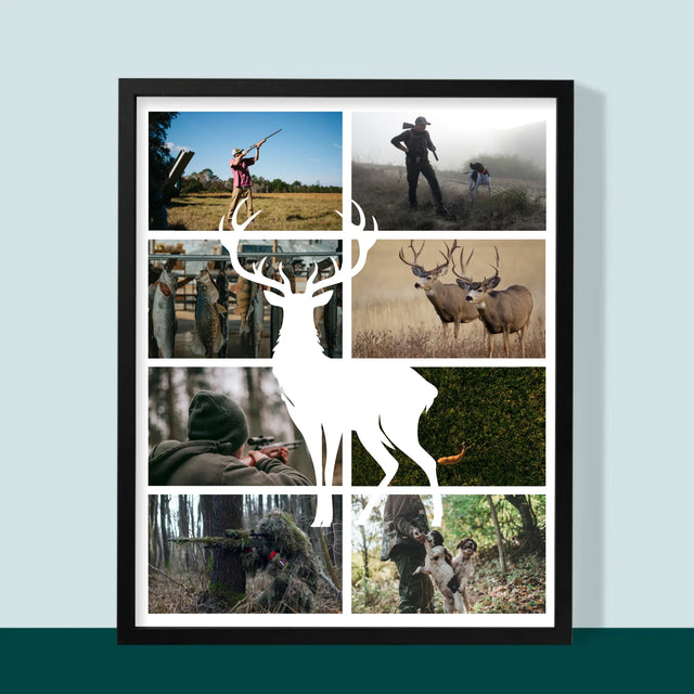 Fotokolaż: Myśliwy - Wydruk Obramowany
