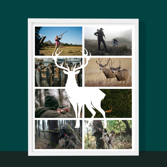 Fotokolaż: Myśliwy - Wydruk Obramowany