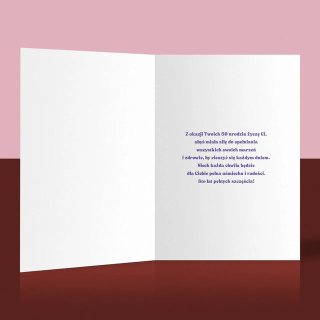 Zdjęcie I Podpis: 50 Urodziny Balony - Kartka Z Życzeniami