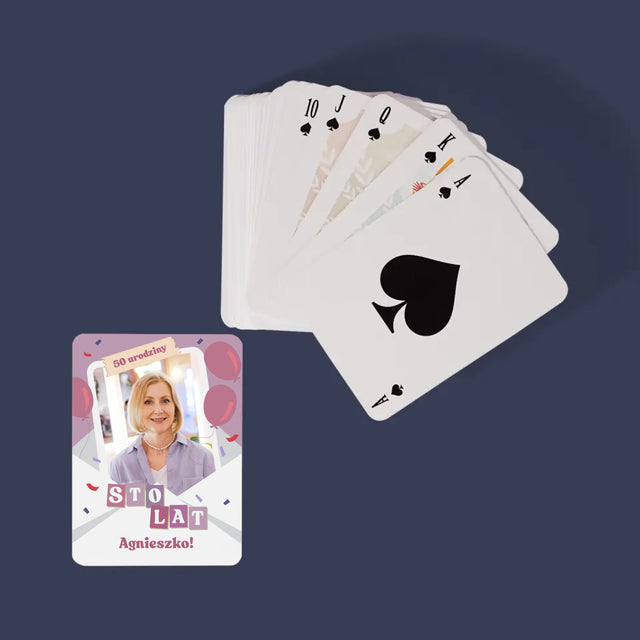 Zdjęcie I Podpis: 50 Urodziny Balony - Karty Do Gry