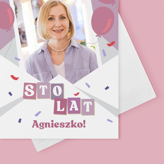 Zdjęcie I Podpis: 50 Urodziny Balony - Kartka Z Życzeniami