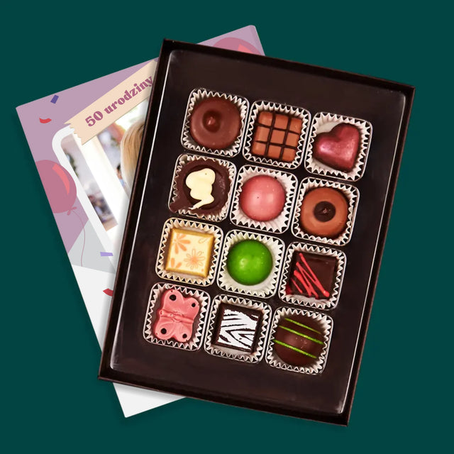 Zdjęcie I Podpis: 50 Urodziny Balony - Personalizowane Praliny