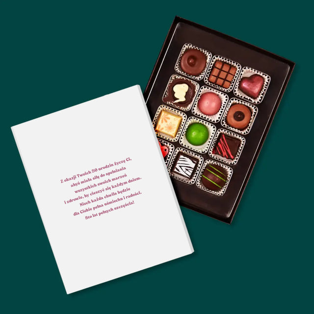 Zdjęcie I Podpis: 50 Urodziny Balony - Personalizowane Praliny