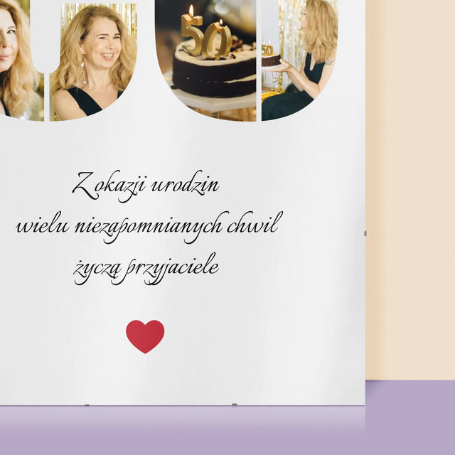 Kształt Ze Zdjęć: 50 Urodziny Życzenia - Personalizowany Plakat