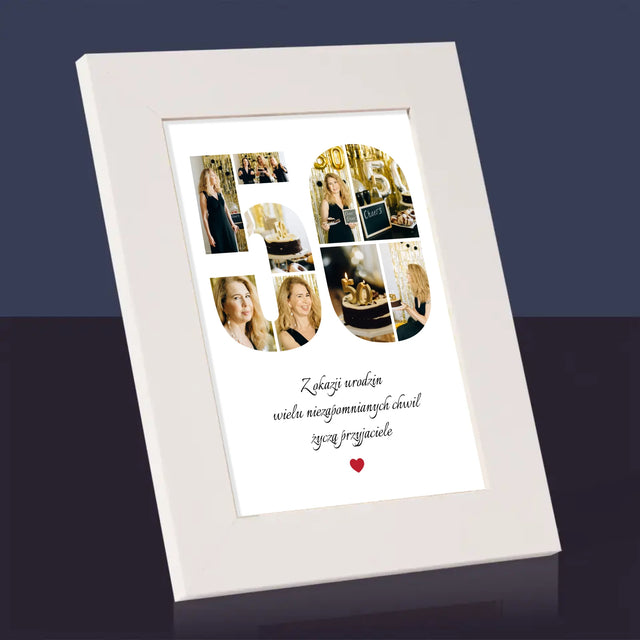 Kształt Ze Zdjęć: 50 Urodziny Życzenia - Ramka Na Zdjęcie