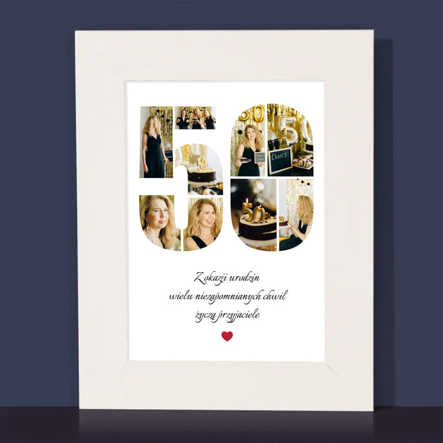 Kształt Ze Zdjęć: 50 Urodziny Życzenia - Ramka Na Zdjęcie