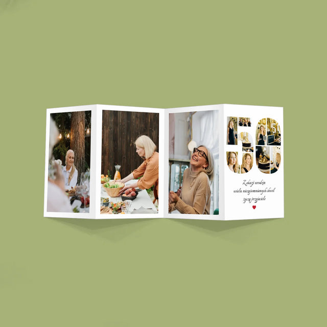 Kształt Ze Zdjęć: 50 Urodziny Życzenia - Duża Harmonijka Ze Zdjęć