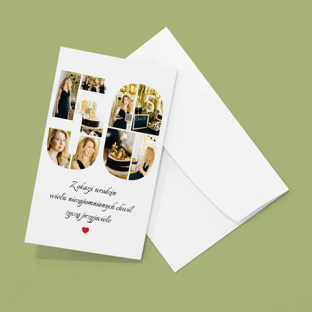 Kształt Ze Zdjęć: 50 Urodziny Życzenia - Duża Harmonijka Ze Zdjęć