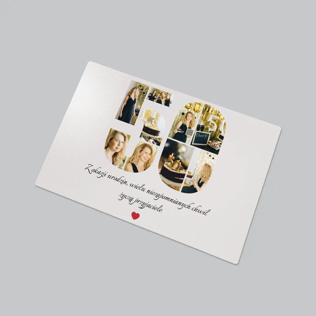 Kształt Ze Zdjęć: 50 Urodziny Życzenia - Podkładka Na Biurko