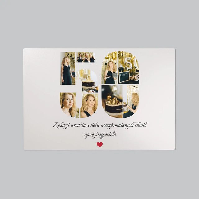Kształt Ze Zdjęć: 50 Urodziny Życzenia - Podkładka Na Biurko