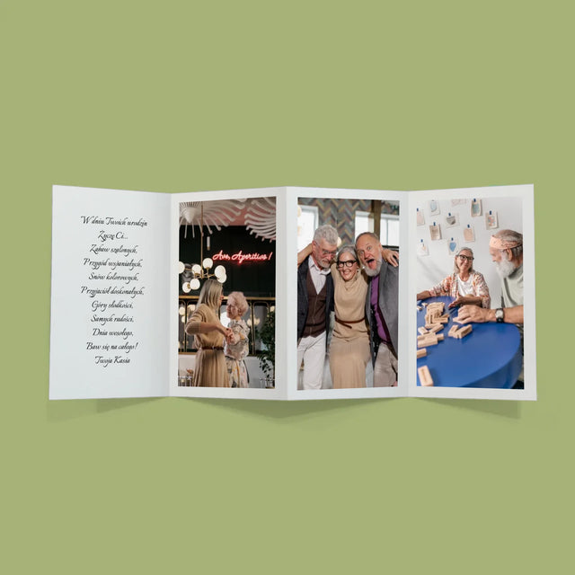 Kształt Ze Zdjęć: 50 Urodziny Życzenia - Duża Harmonijka Ze Zdjęć