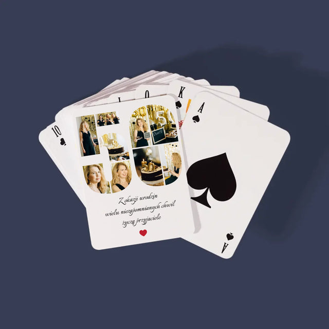 Kształt Ze Zdjęć: 50 Urodziny Życzenia - Karty Do Gry