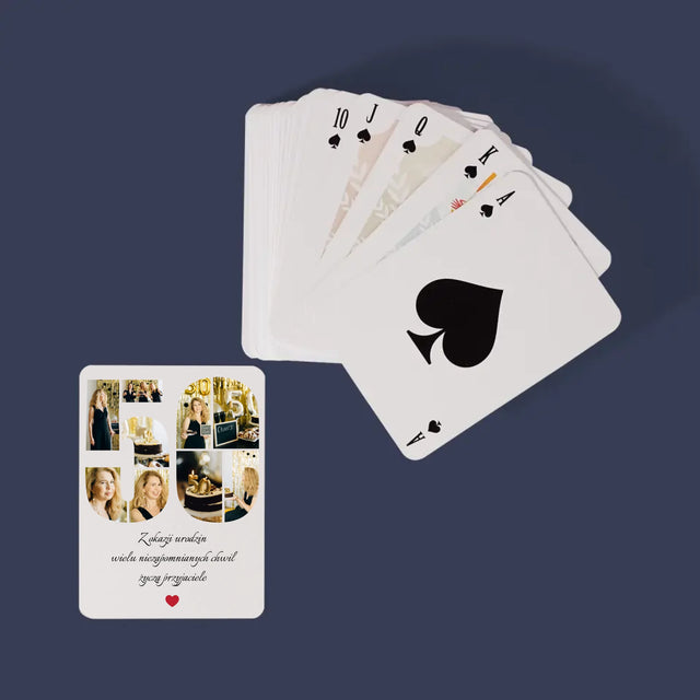 Kształt Ze Zdjęć: 50 Urodziny Życzenia - Karty Do Gry