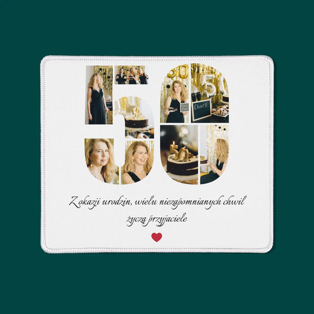 Kształt Ze Zdjęć: 50 Urodziny Życzenia - Podkładka Pod Myszkę