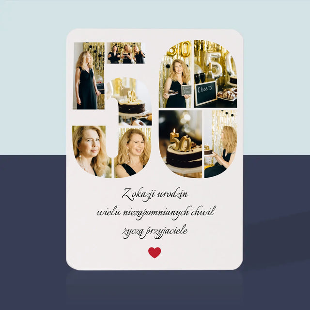 Kształt Ze Zdjęć: 50 Urodziny Życzenia - Karty Do Gry