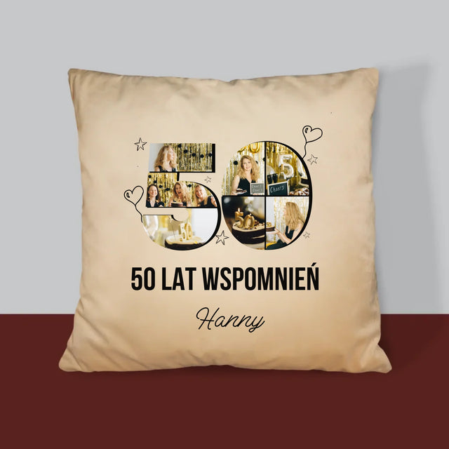 Kształt Ze Zdjęć: 50 Lat Wspomnień - Poduszka z Nadrukiem