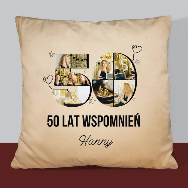 Kształt Ze Zdjęć: 50 Lat Wspomnień - Poduszka z Nadrukiem
