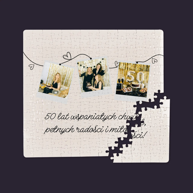 Fotokolaż: 50 Lat Wspaniałych Chwil - Personalizowane Puzzle