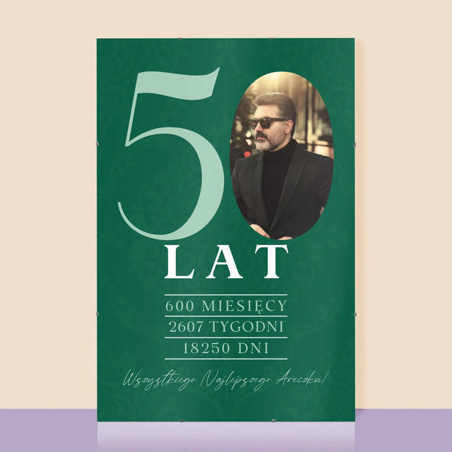 Zdjęcie I Podpis: 50 Lat Odliczanie - Personalizowany Plakat