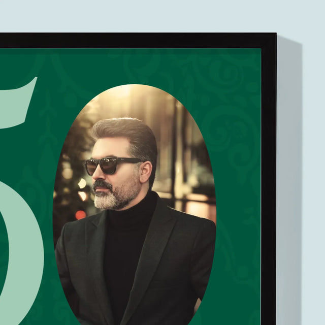 Zdjęcie I Podpis: 50 Lat Odliczanie - Wydruk Obramowany