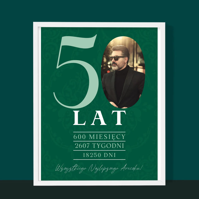 Zdjęcie I Podpis: 50 Lat Odliczanie - Wydruk Obramowany