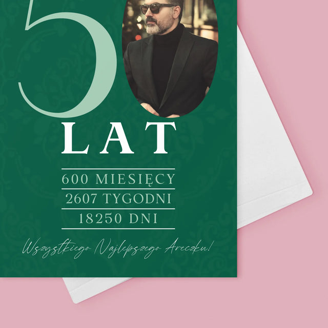 Zdjęcie I Podpis: 50 Lat Odliczanie - Kartka Z Życzeniami