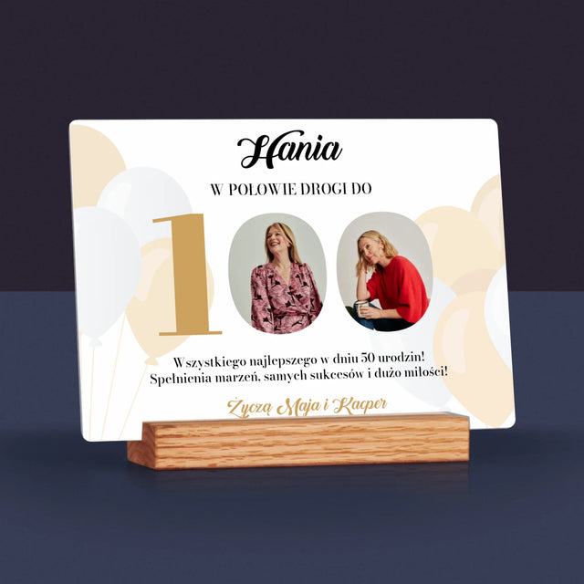 Fotokolaż: W Połowie Drogi Do 100 - Wydruk Na Szkle Akrylowym (Poziom)